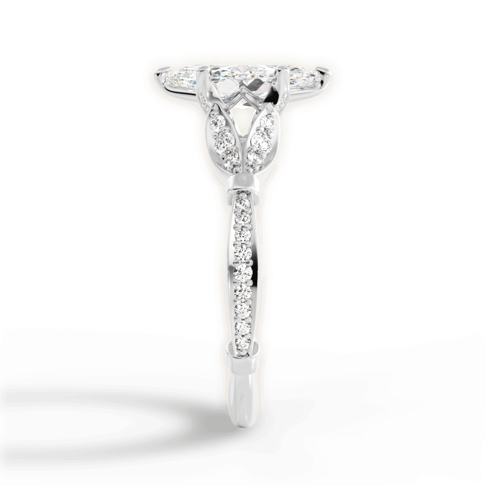 Geraldine Marquise Cut Lab Grown Diamond Platinum Engagement Ring - View 2