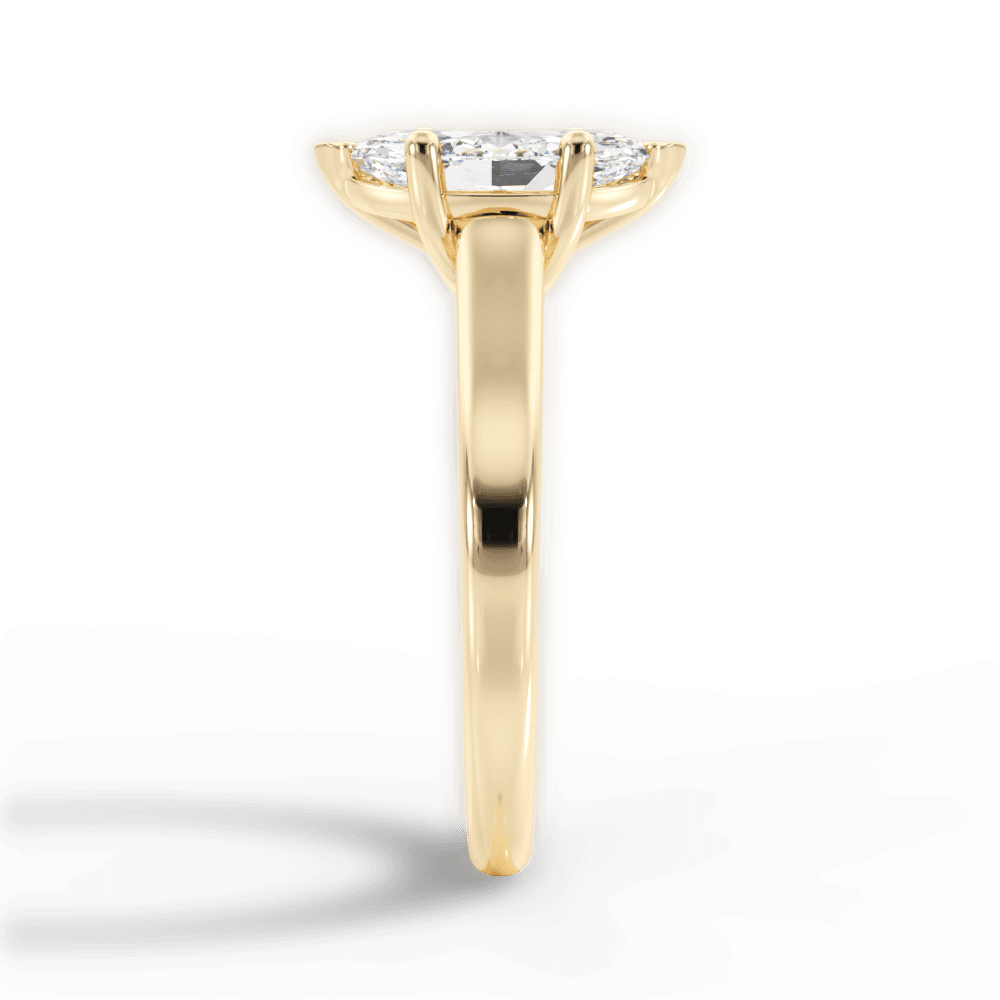 Ariana Marquise Cut Lab Grown Diamond 18Kt Yellow Gold Engagement Ring - View 2