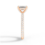 Madeline Emerald Cut Lab Grown Diamond 18Kt Rose Gold Engagement Ring - View 3