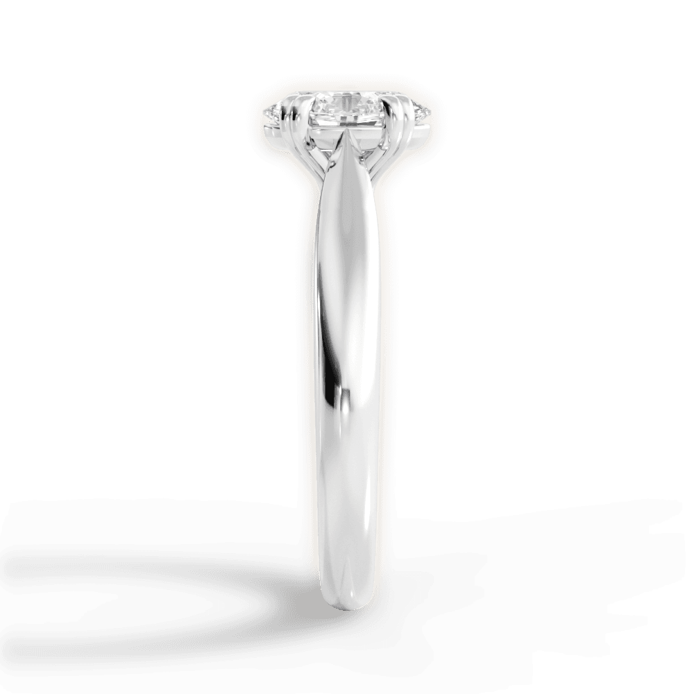 Camila Oval Cut Lab Grown Diamond 18Kt White Gold Engagement Ring - View 2