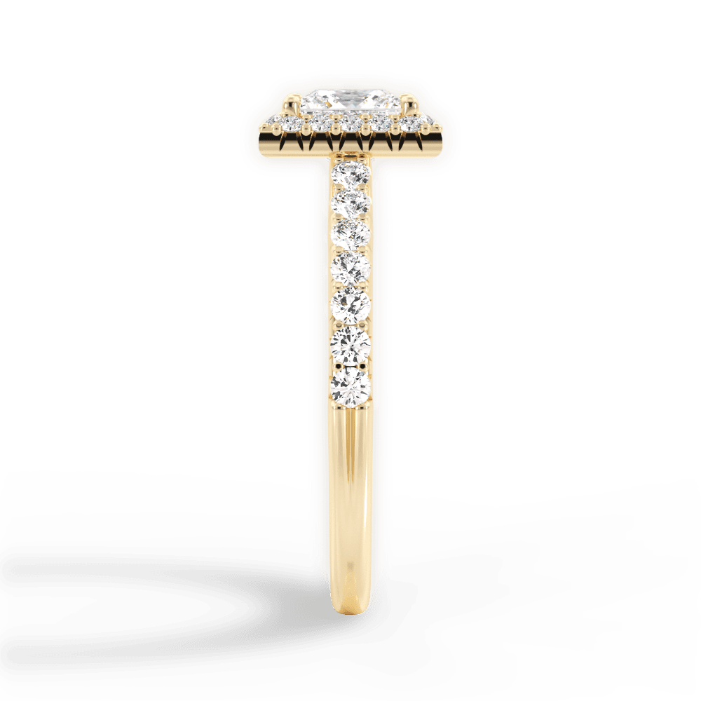 Kathleen Princess Cut Lab Grown Diamond 18Kt Yellow Gold Engagement Ring - View 3