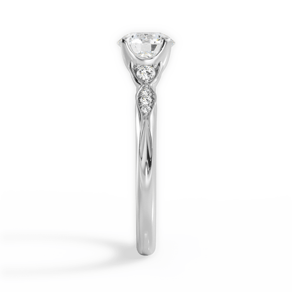 Cassie Round Cut Lab Grown Diamond 18Kt White Gold Engagement Ring - View 2