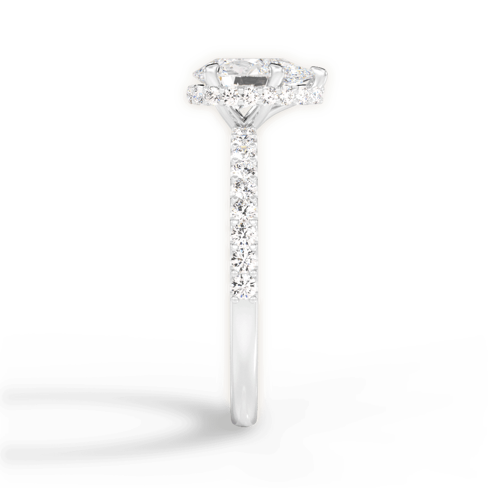 Isabella Pear Cut Lab Grown Diamond 18Kt White Gold Engagement Ring - View 2