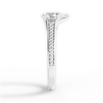 Delia Pear Cut Lab Grown Diamond Platinum Engagement Ring - View 3
