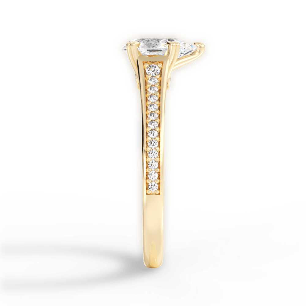 Delia Pear Cut Lab Grown Diamond 18Kt Yellow Gold Engagement Ring - View 3