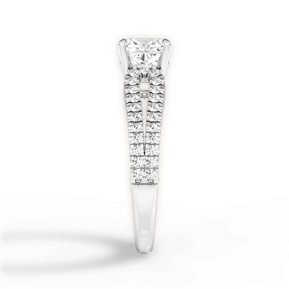 Jessica Cushion Cut Lab Grown Diamond 18Kt White Gold Engagement Ring - View 4