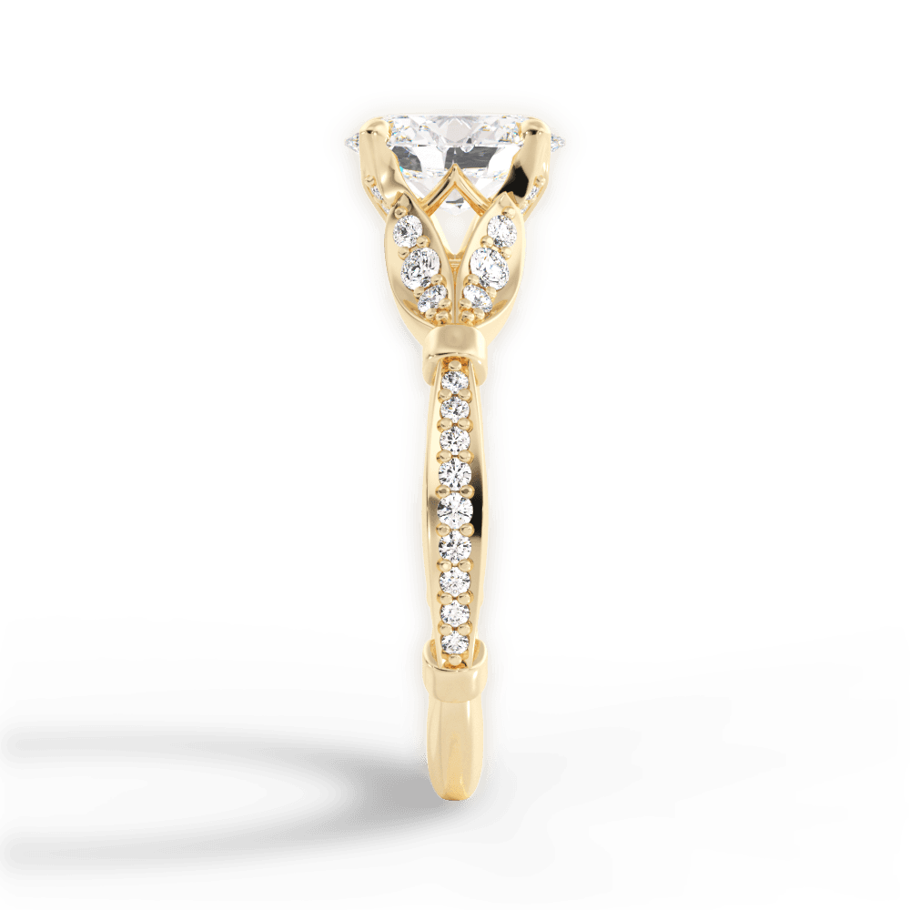 Geraldine Oval Cut Lab Grown Diamond 18Kt Yellow Gold Engagement Ring - View 4