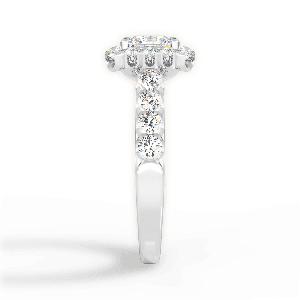 Lacey Princess Cut Lab Grown Diamond 14Kt White Gold Engagement Ring - View 2