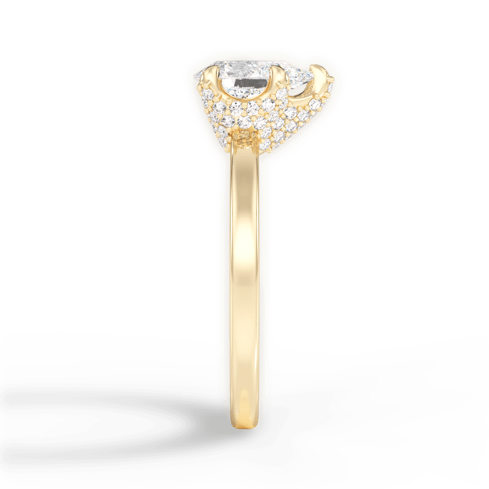 Gemma Pear Cut Lab Grown Diamond 18Kt Yellow Gold Engagement Ring - View 4