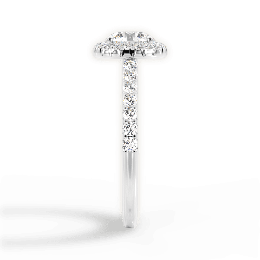 Kathleen Round Cut Lab Grown Diamond 14Kt White Gold Engagement Ring - View 3