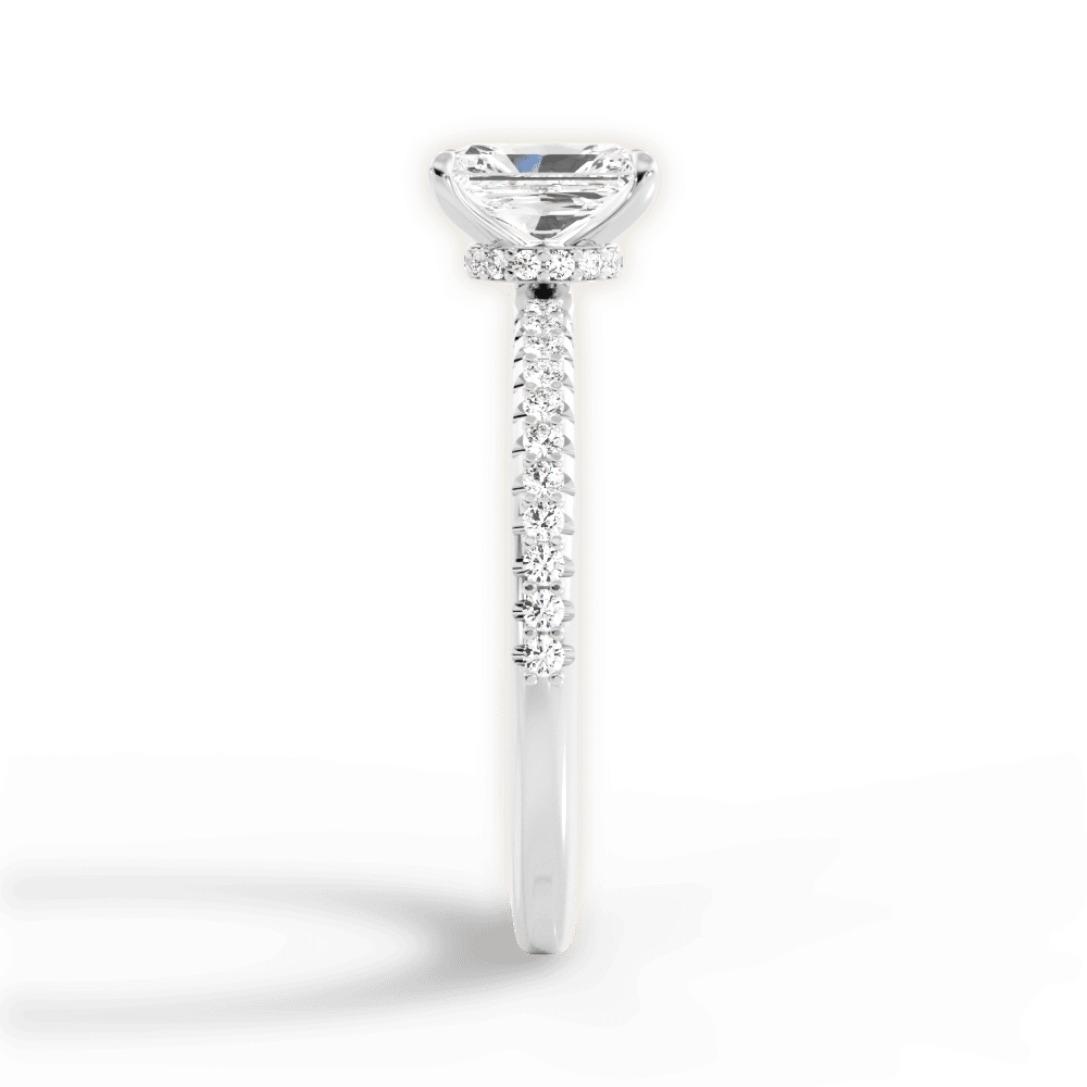 Giselle Radiant Cut Lab Grown Diamond 14Kt White Gold Engagement Ring - View 3