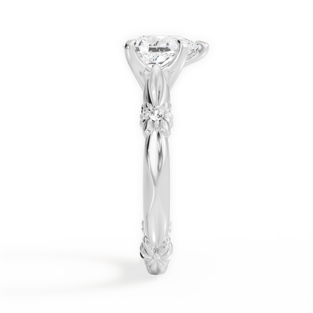Claire Pear Cut Lab Grown Diamond 18Kt White Gold Engagement Ring - View 4
