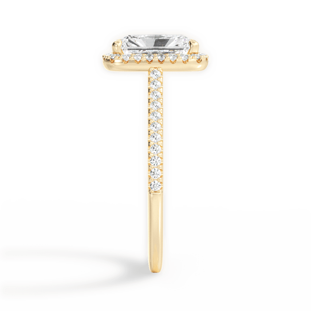 Jeanne Radiant Cut Lab Grown Diamond 18Kt Yellow Gold Engagement Ring - View 3