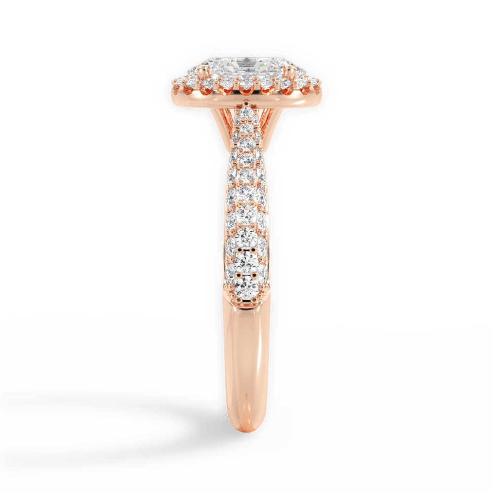 Lucy Oval Cut Lab Grown Diamond 18Kt Rose Gold Engagement Ring - View 2