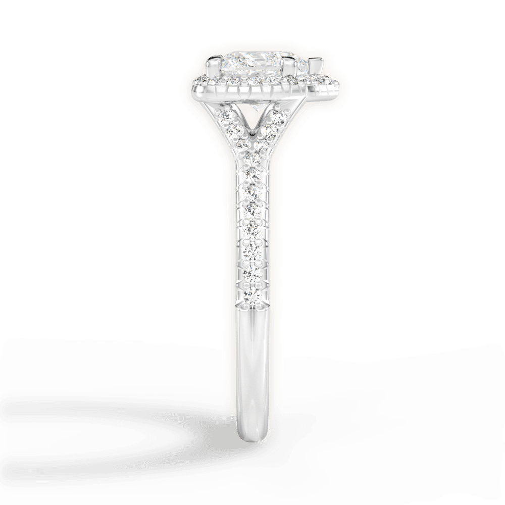 Judy Heart Cut Lab Grown Diamond 18Kt White Gold Engagement Ring - View 4