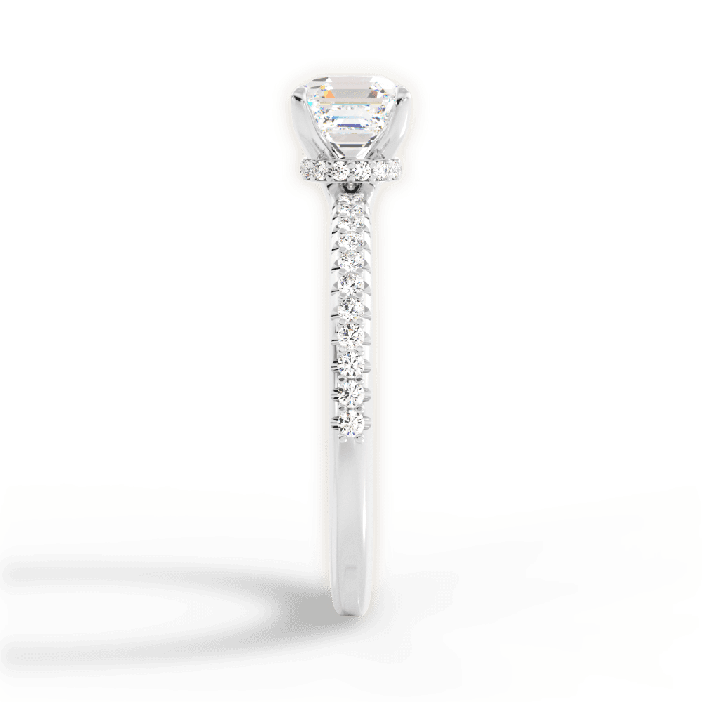 Giselle Asscher Cut Lab Grown Diamond Platinum Engagement Ring - View 4