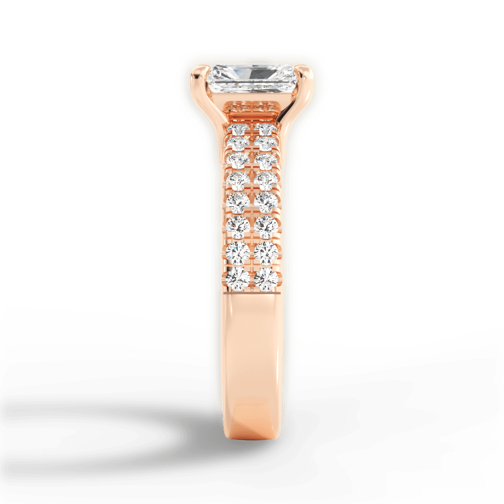 Kayla Radiant Cut Lab Grown Diamond 18Kt Rose Gold Engagement Ring - View 3