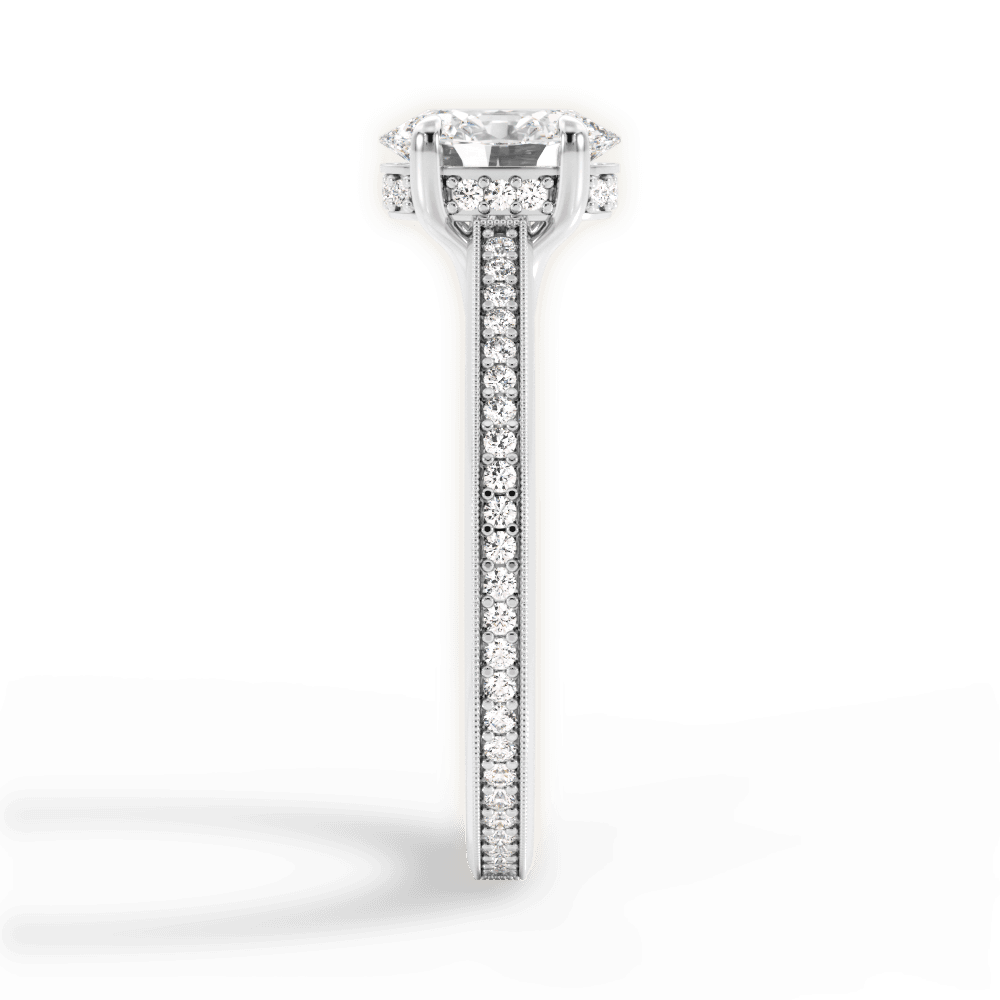 Janet Oval Cut Lab Grown Diamond Platinum Engagement Ring - View 2