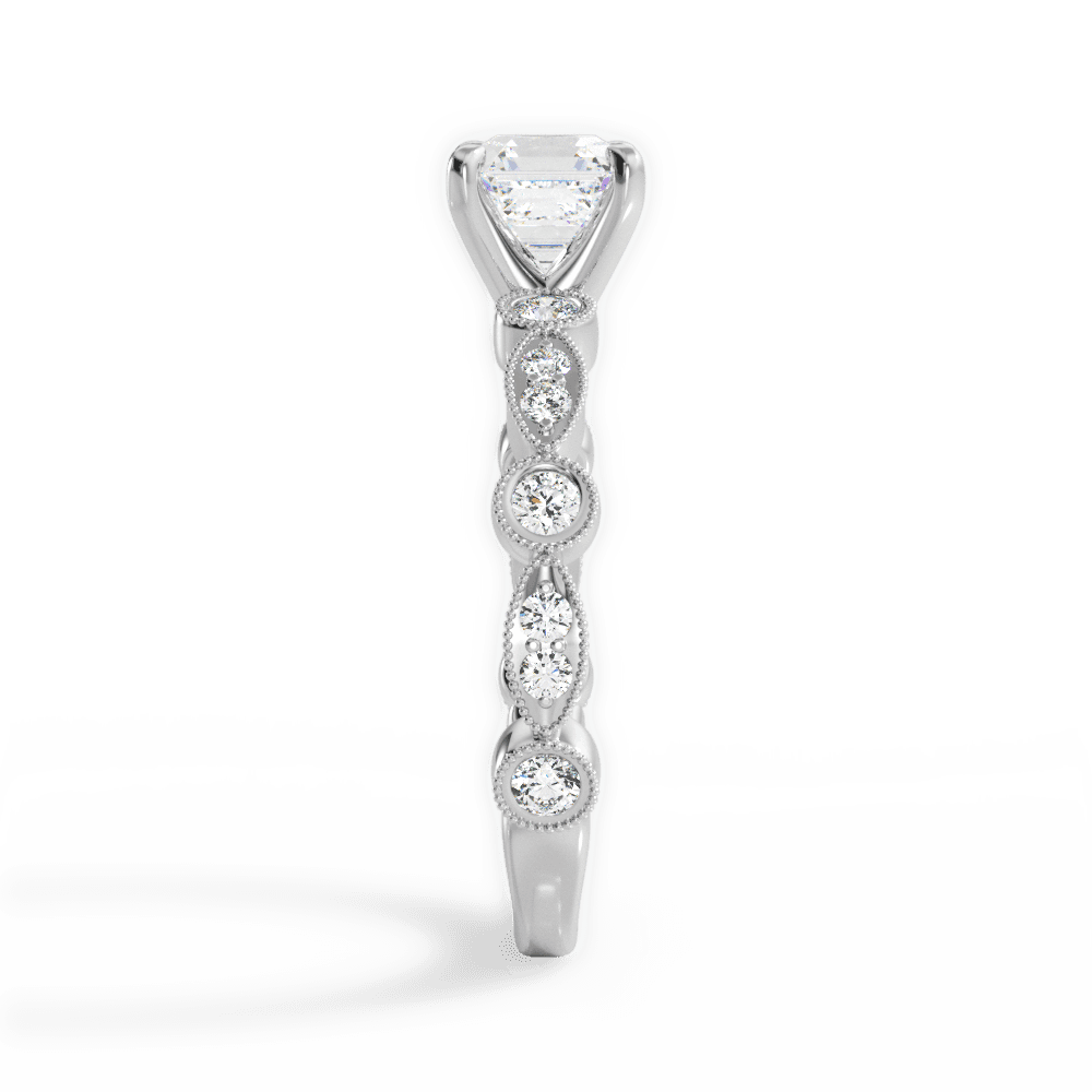 Edith Asscher Cut Lab Grown Diamond Platinum Engagement Ring - View 2