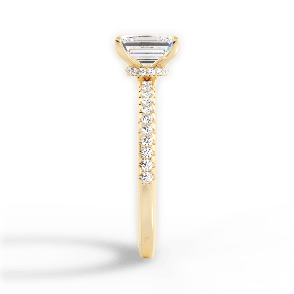 Giselle Emerald Cut Lab Grown Diamond 18Kt Yellow Gold Engagement Ring - View 3