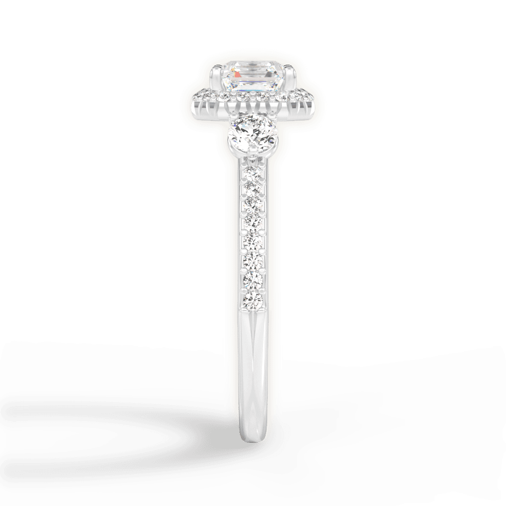 Julia Asscher Cut Lab Grown Diamond Platinum Engagement Ring - View 4