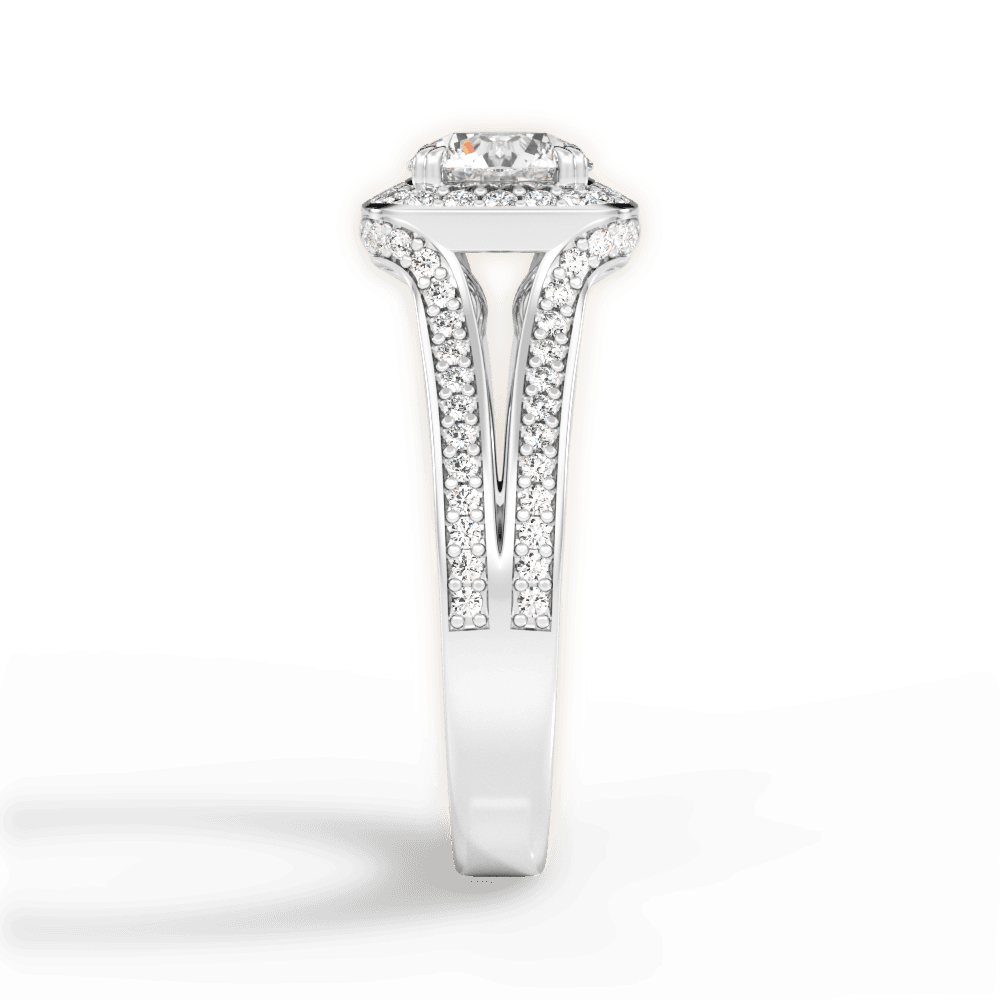 Mackenzie Round Cut Lab Grown Diamond 14Kt White Gold Engagement Ring - View 4