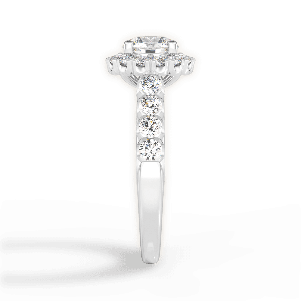 Lacey Round Cut Lab Grown Diamond 18Kt White Gold Engagement Ring - View 4