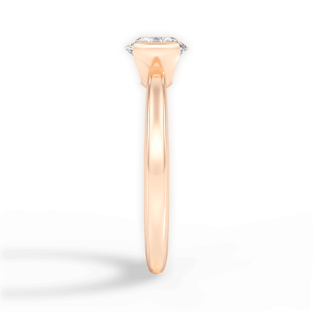 Bridget Round Cut Lab Grown Diamond 18Kt Rose Gold Engagement Ring - View 3