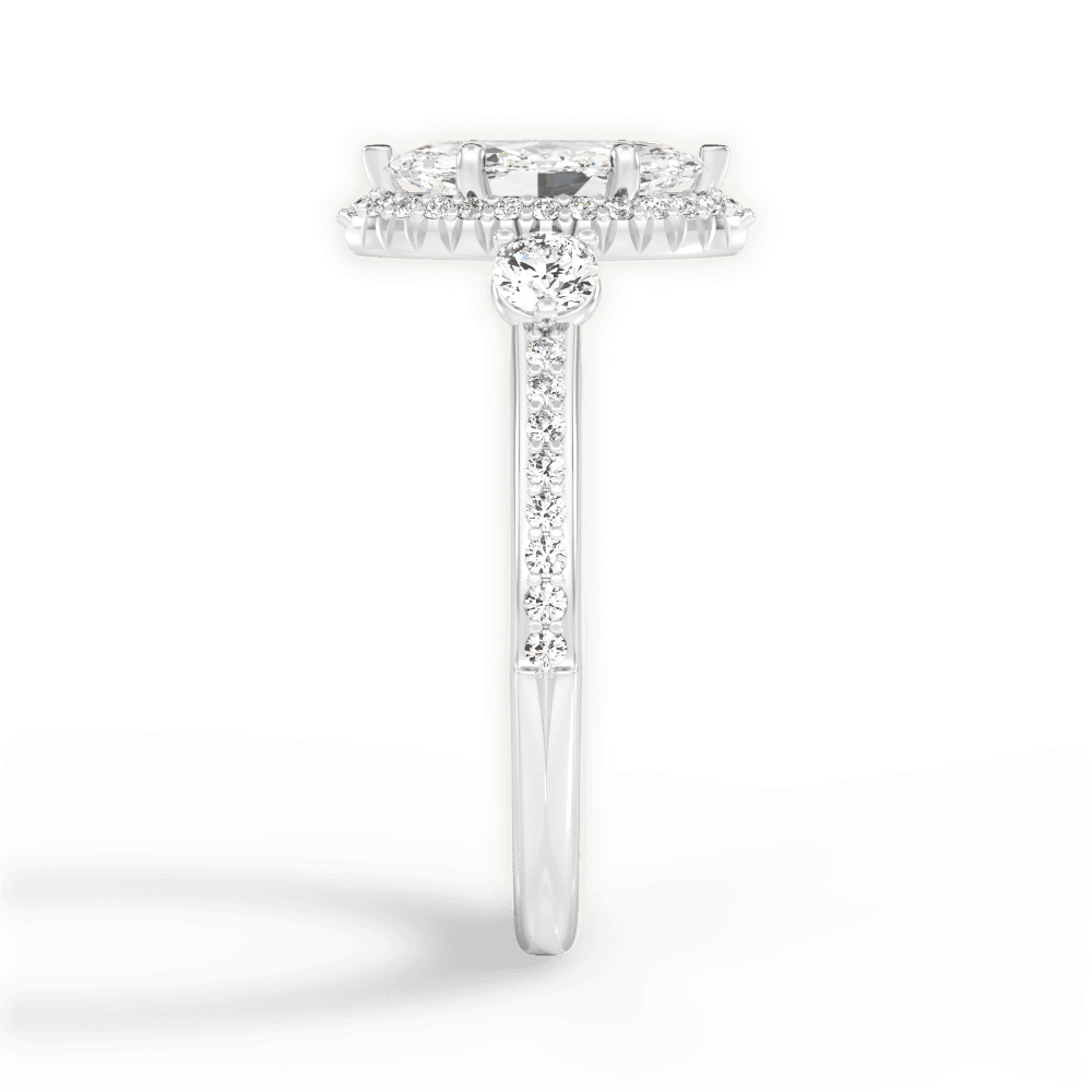 Julia Marquise Cut Lab Grown Diamond Platinum Engagement Ring - View 3