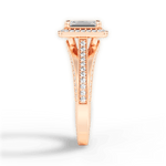 Lillian Emerald Cut Lab Grown Diamond 18Kt Rose Gold Engagement Ring - View 4