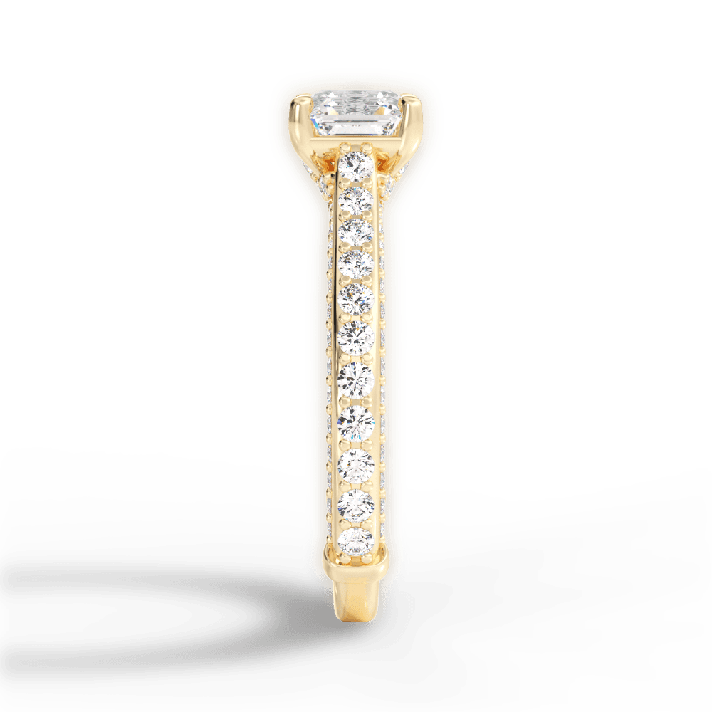 Lindsay Asscher Cut Lab Grown Diamond 18Kt Yellow Gold Engagement Ring - View 2