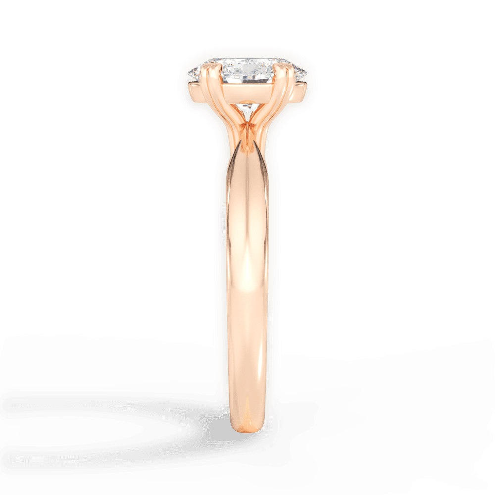 Claudia Oval Cut Lab Grown Diamond 18Kt Rose Gold Engagement Ring - View 2