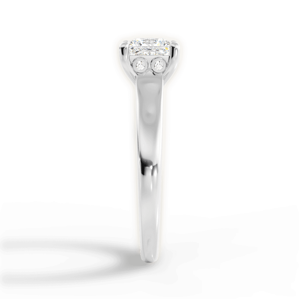 Carol Princess Cut Lab Grown Diamond Platinum Engagement Ring - View 4