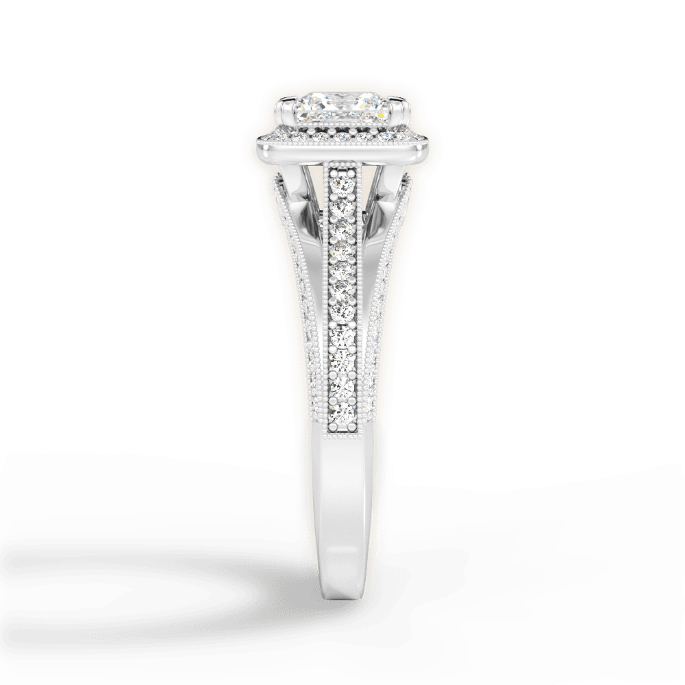Lillian Princess Cut Lab Grown Diamond Platinum Engagement Ring - View 4