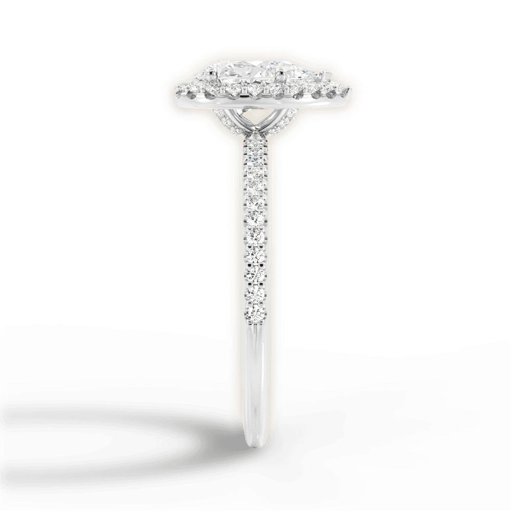 Joanne Pear Cut Lab Grown Diamond 18Kt White Gold Engagement Ring - View 4