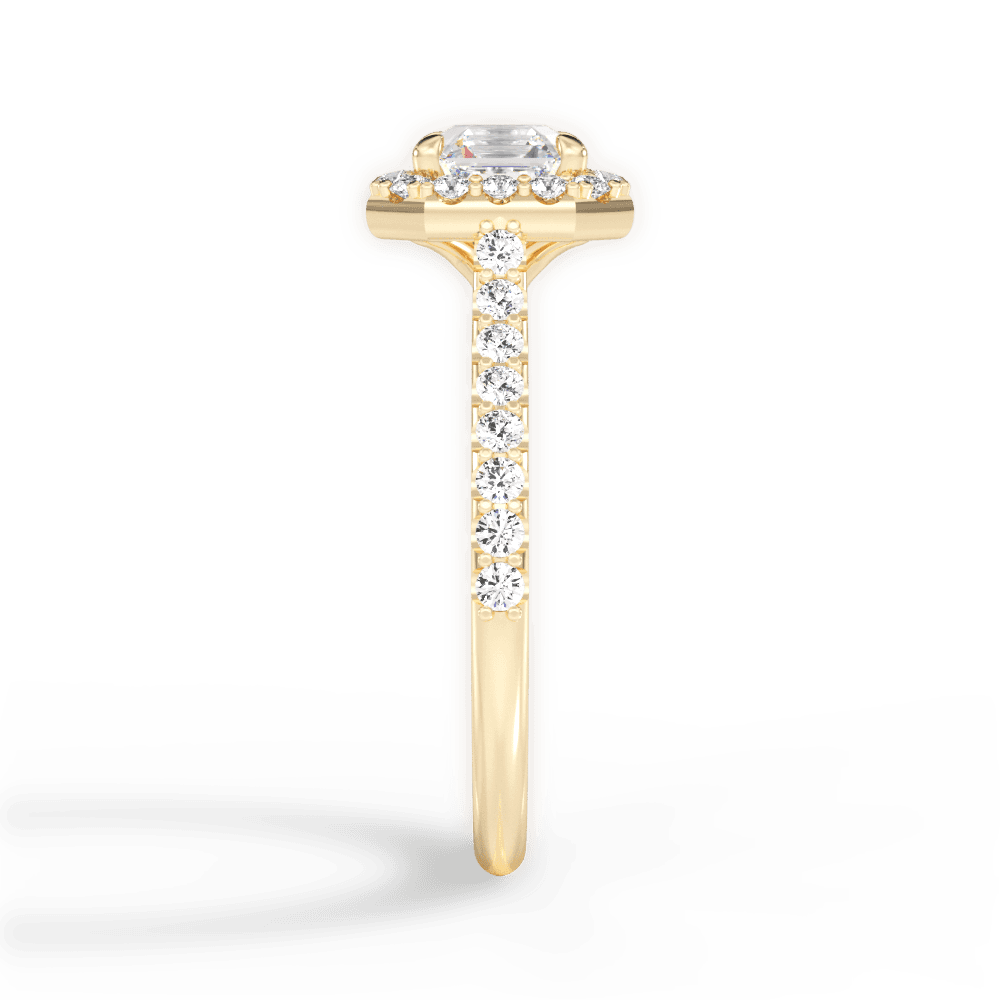Leah Asscher Cut Lab Grown Diamond 18Kt Yellow Gold Engagement Ring - View 3