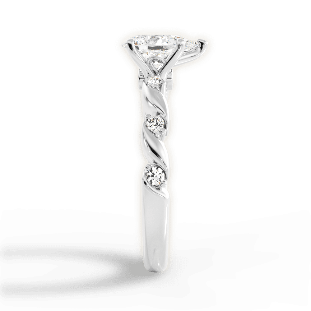 Emma Pear Cut Lab Grown Diamond 18Kt White Gold Engagement Ring - View 4