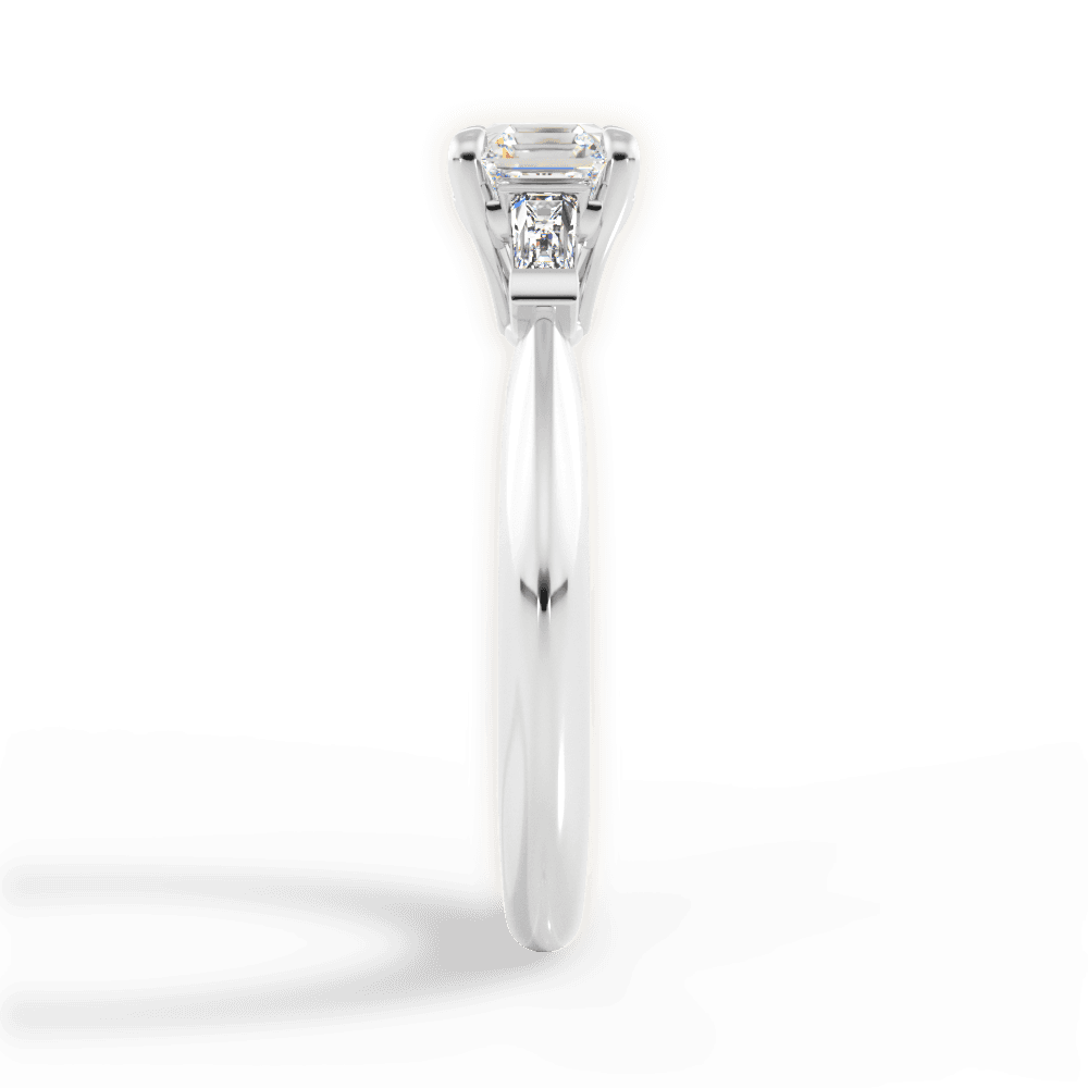Emily Asscher Cut Lab Grown Diamond Platinum Engagement Ring - View 4