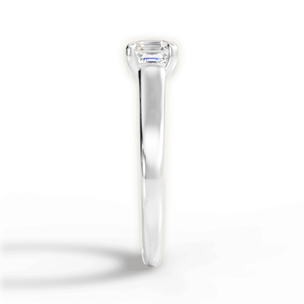 Ariana Asscher Cut Lab Grown Diamond Platinum Engagement Ring - View 2