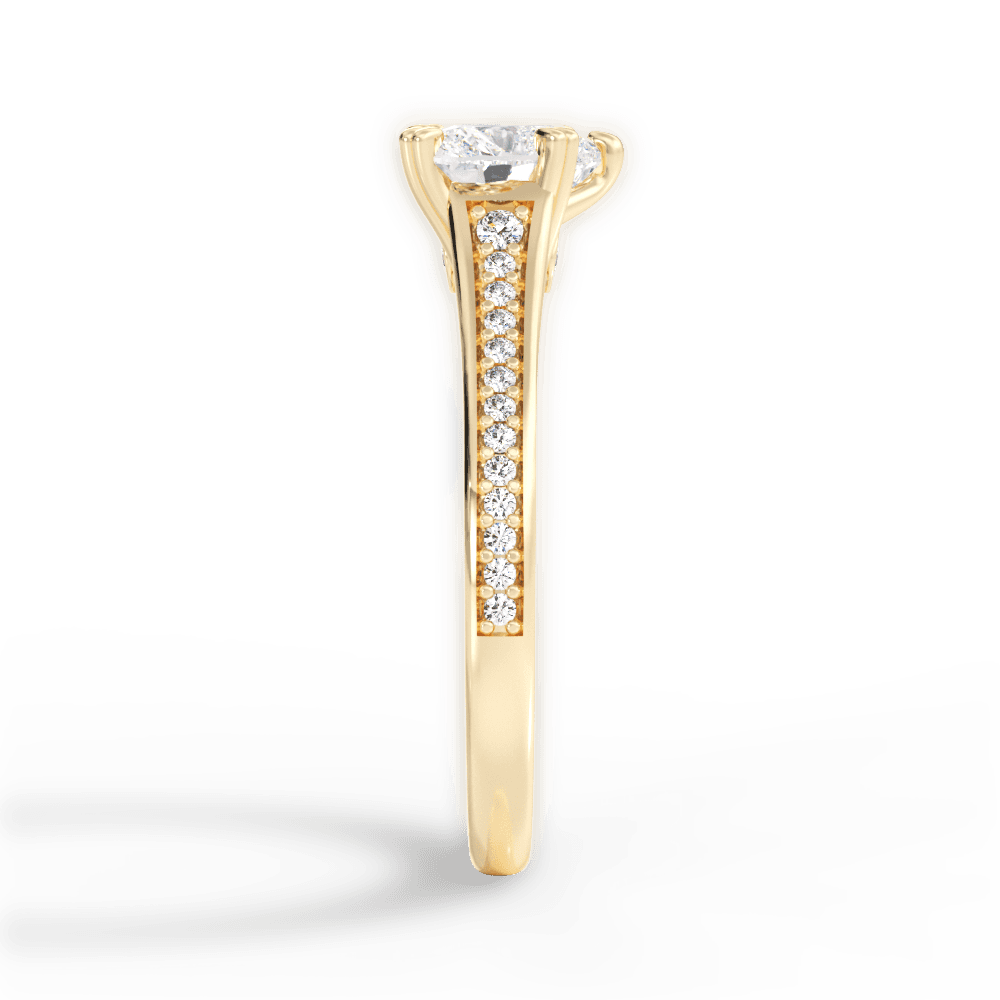 Delia Heart Cut Lab Grown Diamond 18Kt Yellow Gold Engagement Ring - View 3