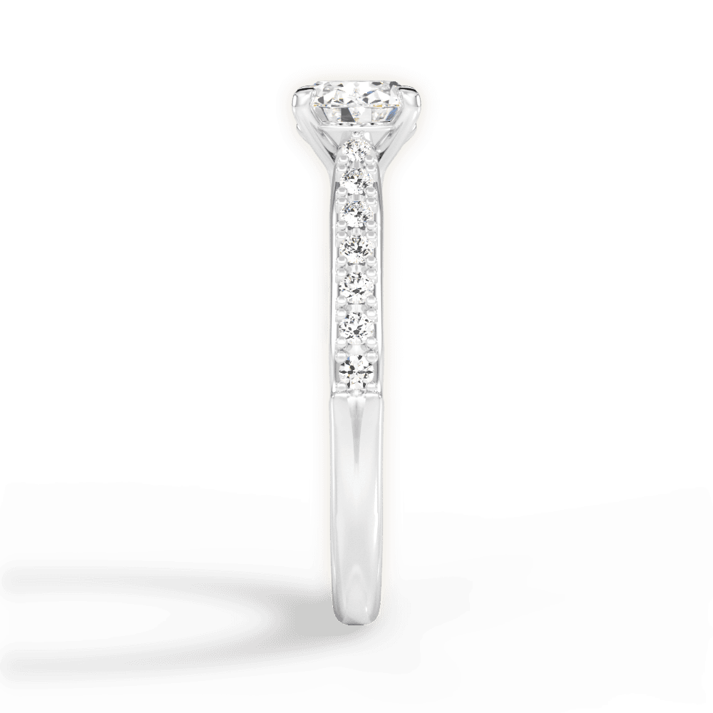 Diane Oval Cut Lab Grown Diamond Platinum Engagement Ring - View 2