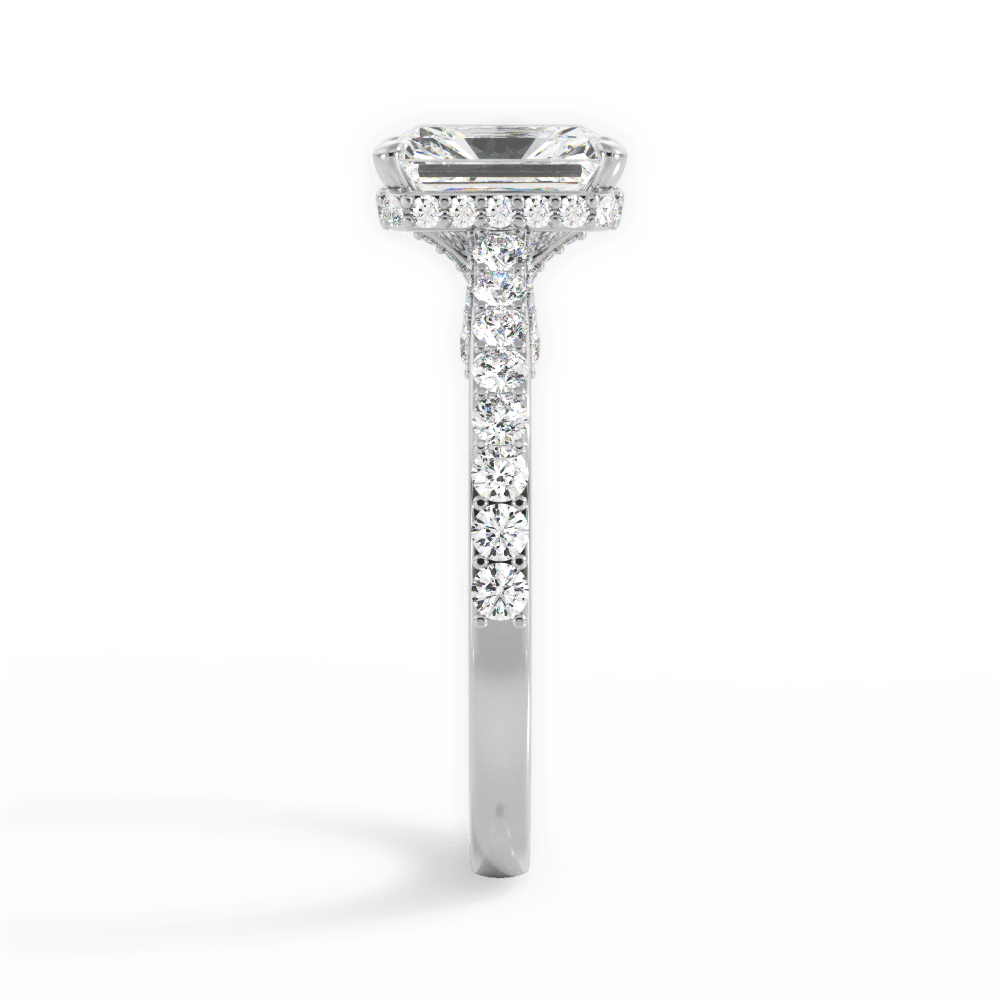 Laura Radiant Cut Lab Grown Diamond Platinum Engagement Ring - View 2