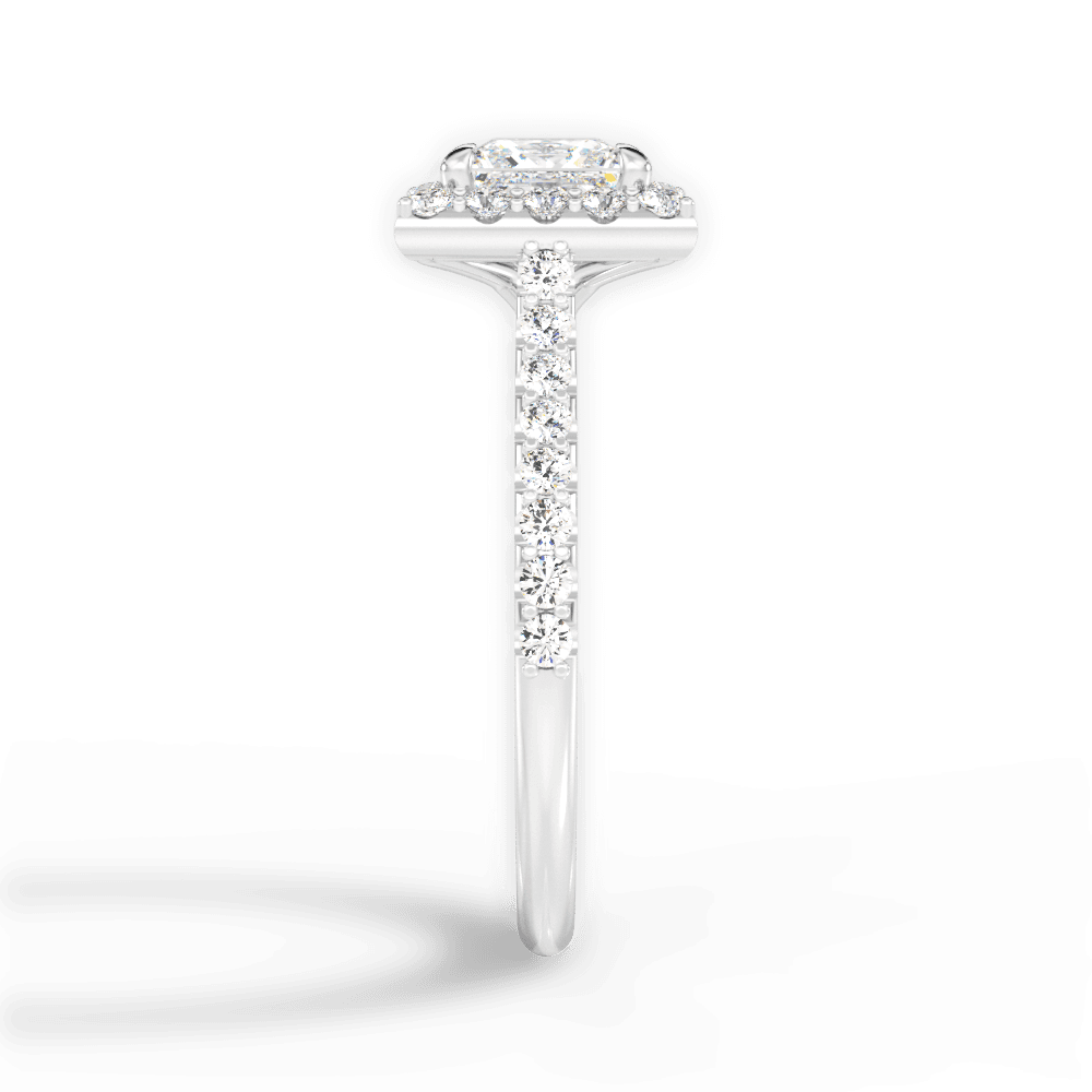 Leah Princess Cut Lab Grown Diamond 14Kt White Gold Engagement Ring - View 4