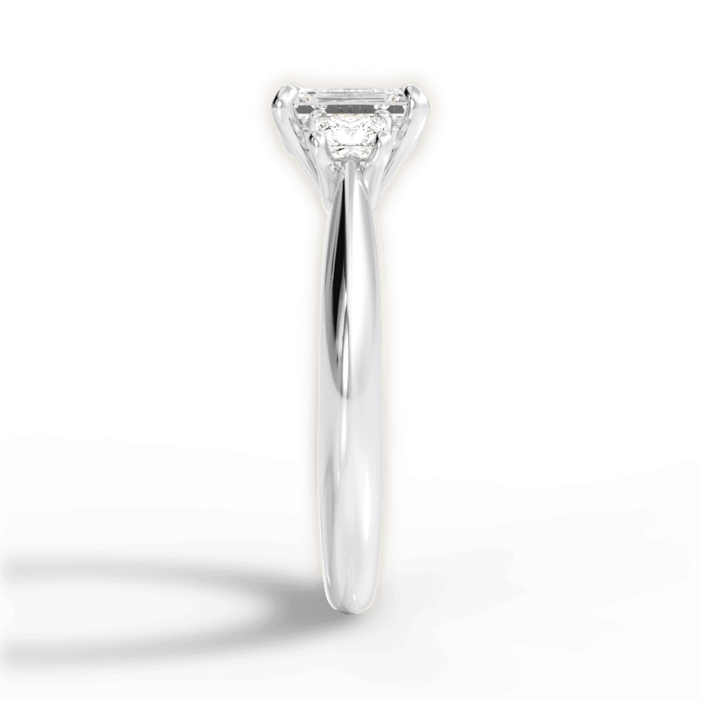 Dorothy Emerald Cut Lab Grown Diamond Platinum Engagement Ring - View 4