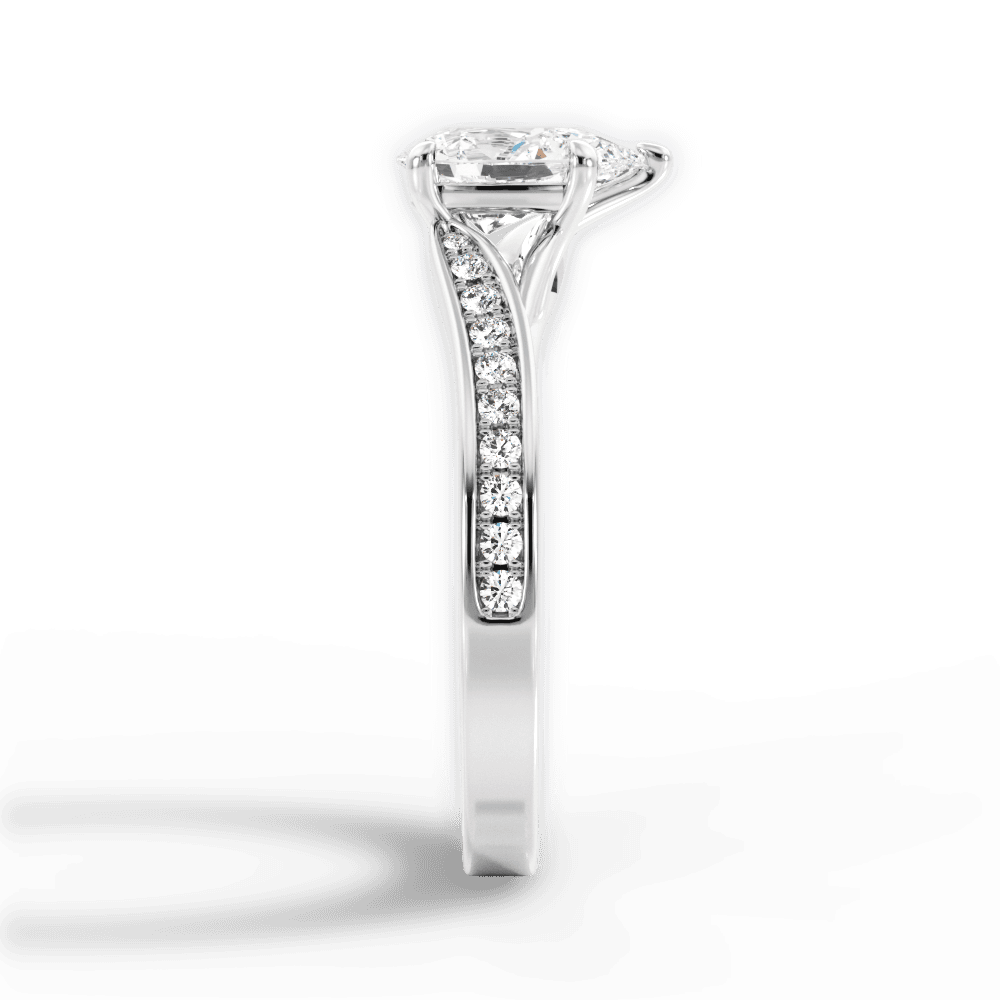 Elise Pear Cut Lab Grown Diamond Platinum Engagement Ring - View 4
