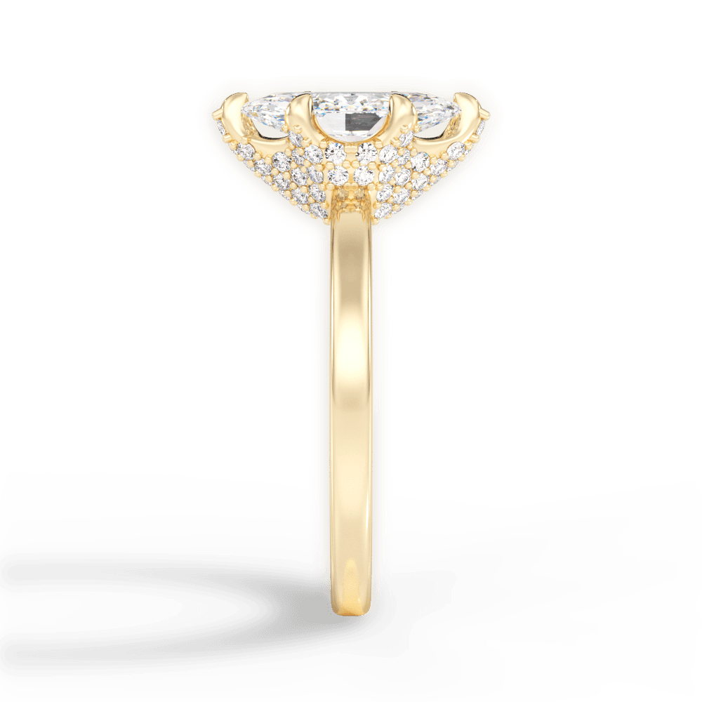 Gemma Marquise Cut Lab Grown Diamond 18Kt Yellow Gold Engagement Ring - View 4