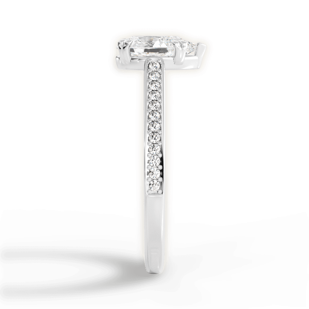 Denise Pear Cut Lab Grown Diamond 14Kt White Gold Engagement Ring - View 2