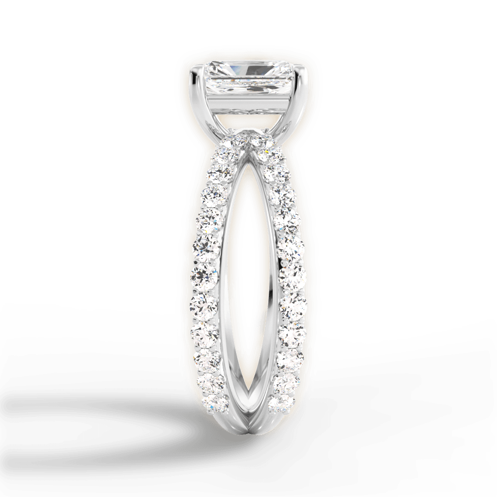 Lauren Radiant Cut Lab Grown Diamond 18Kt White Gold Engagement Ring - View 4