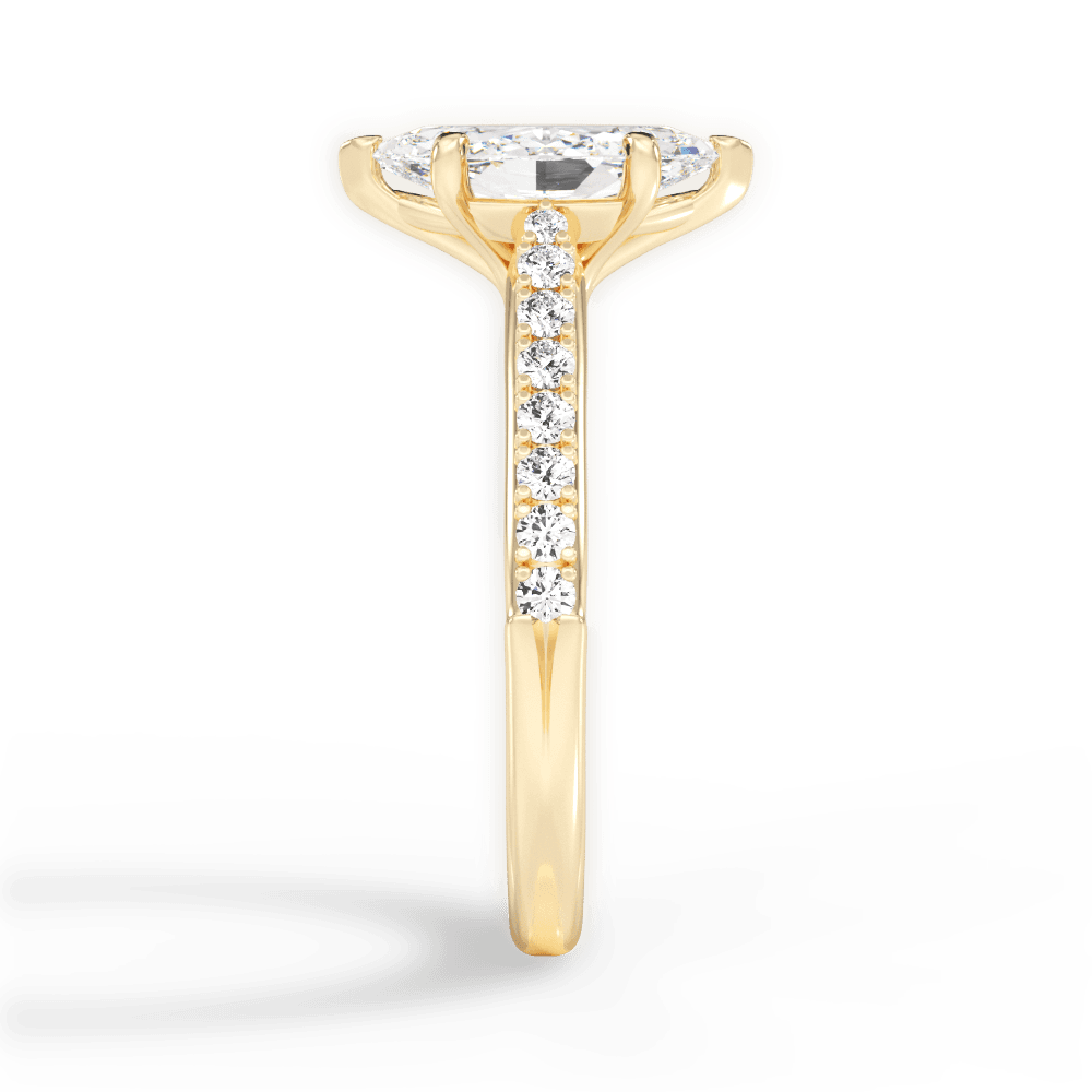 Elizabeth Marquise Cut Lab Grown Diamond 18Kt Yellow Gold Engagement Ring - View 3