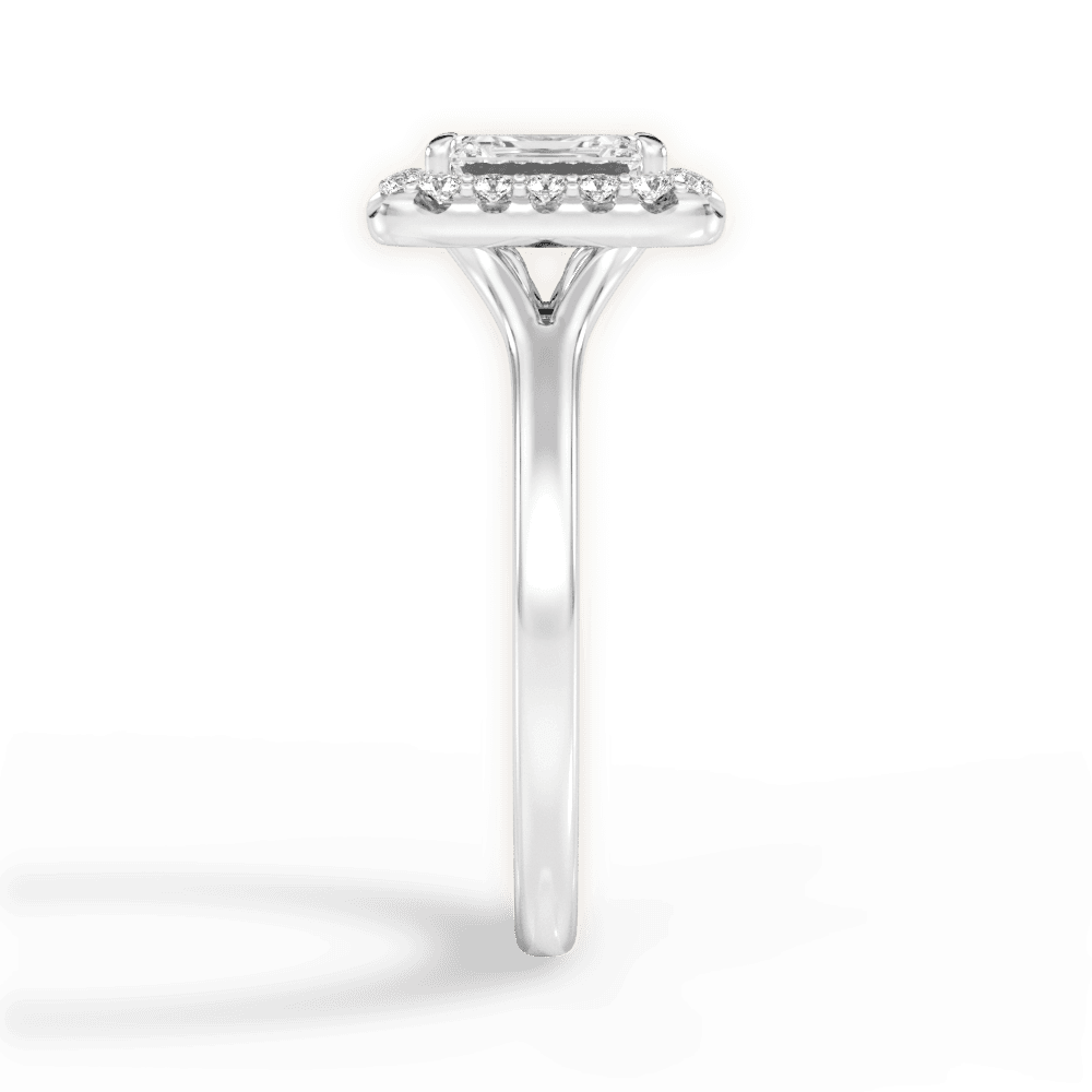 Geneva Emerald Cut Lab Grown Diamond 18Kt White Gold Engagement Ring - View 2